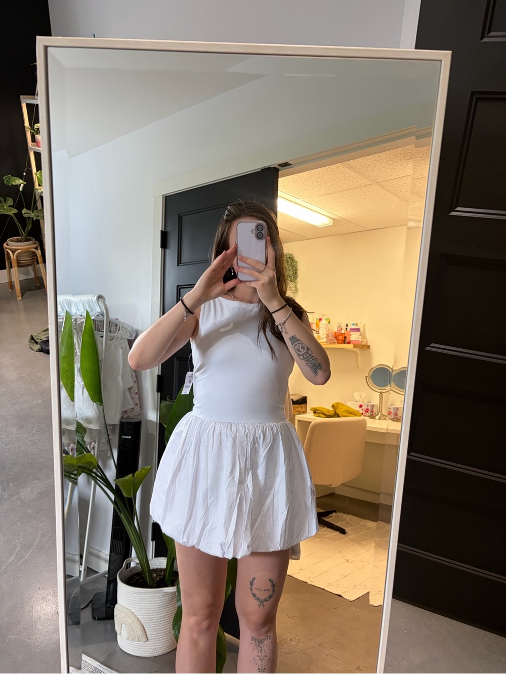 Ardene White Sleeveless Fit-and-Flare Mini Dress